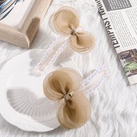 Women's Princess Sweet Bow Knot Synthetic Resin Synthetic Yarn Headwear Inlaid Pearls Artificial Pearl Hair Clip 1 Set main image 3