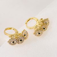 Retro Devil's Eye Pendant Female Copper Plated Real Gold Micro Inlaid Zircon Earrings main image 2