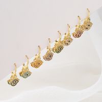 Retro Teufel Auge Anhänger Weibliche Kupfer Reales Gold Überzogen Micro Intarsien Zirkon Ohrringe main image 4