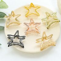 Fashion Starfish Shaped Metal Cute Alloy Grip Solid Color Hair Accessories main image 1