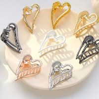 Fashion Simple Heart Shaped Small Frosted Metal Heart Grip Clip main image 2