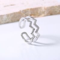 Women's Simple Style Curve Copper Ring Plating Zircon Copper Rings main image 3