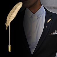 Leaves Feather Zinc Plating Men'S Brooches main image 1