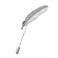 Leaves Feather Zinc Plating Men'S Brooches sku image 1