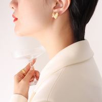 Fashion Cute Heart Shaped Small Titanium Steel Ear Studs Female main image 4