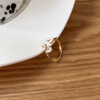 Flowers Ring Delicate Pearl Zircon Opening Index Finger Ring sku image 1