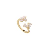 Flowers Ring Delicate Pearl Zircon Opening Index Finger Ring main image 2