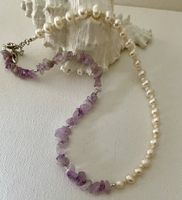 Choker Freshwater Pearl Necklace Purple Special-shaped Stone Cold Wind Necklace Accessories main image 1
