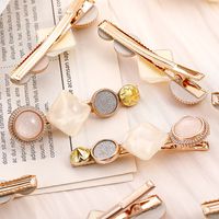 Women's Sweet Simple Style Geometric Synthetic Resin Alloy Hair Accessories Inlaid Resin Artificial Gemstones Hair Clip 10 Pieces 1 Set main image 4