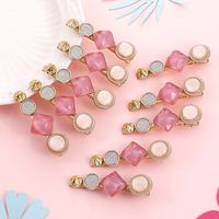 Women's Sweet Simple Style Geometric Synthetic Resin Alloy Hair Accessories Inlaid Resin Artificial Gemstones Hair Clip 10 Pieces 1 Set main image 5