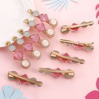 Women's Sweet Simple Style Geometric Synthetic Resin Alloy Hair Accessories Inlaid Resin Artificial Gemstones Hair Clip 10 Pieces 1 Set main image 6