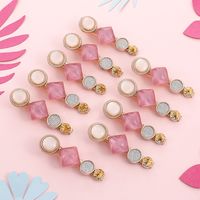 Women's Sweet Simple Style Geometric Synthetic Resin Alloy Hair Accessories Inlaid Resin Artificial Gemstones Hair Clip 10 Pieces 1 Set main image 7