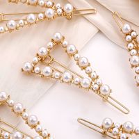 Women's Fashion Sweet Triangle Imitation Pearl Alloy Hair Accessories Inlaid Pearls Artificial Pearls Hair Clip 10 Pieces 1 Set main image 4