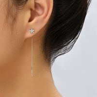 Wholesale Jewelry 1 Pair Simple Style Tassel Copper Zircon Earrings main image 2