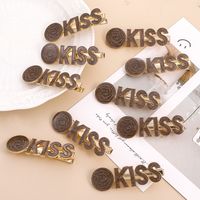 Women's Sweet Letter Alloy Spray Paint No Inlaid Hair Clip 10 Pieces sku image 2