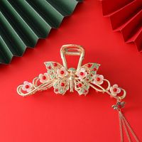 National Inlay Pearl New Year Grip Tassel Female Large Clips Hair Accessories sku image 2