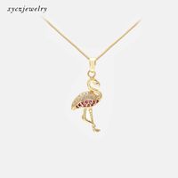 Pendentif Diamant Fantaisie Collier En Cuivre Flamant Rose sku image 3