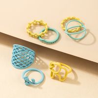 New Style Candy Color Elephant Rose Ring Seven-piece Set main image 4