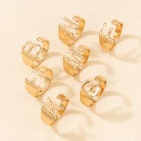 New Style English Letter Alloy Open Ring 7-piece Set main image 3