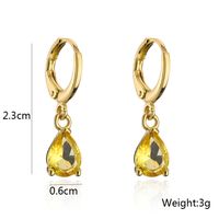 Vintage Gold-plated Micro Inlaid Zircon Water Drop Shape Geometric Copper Earrings main image 5