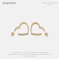 Fashion Heart-shaped Zircon Earrings sku image 1