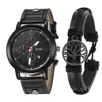 Casual Men's Bracelet Watch Set Army Style  Student Sports Three Eyes Calendar Men's Watch Wholesale main image 4