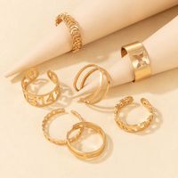 New Creative Hollow Number Butterfly Shape Opening Ring 7-piece Set main image 3