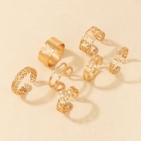 New Creative Hollow Number Butterfly Shape Opening Ring 7-piece Set main image 4
