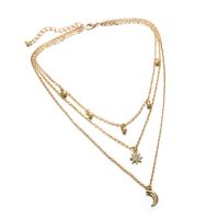 New Simple Star Moon Tassel Multilayer Alloy Necklace main image 4