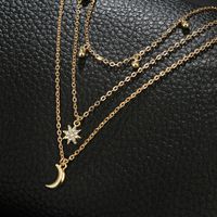 New Simple Star Moon Tassel Multilayer Alloy Necklace main image 5