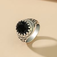 Ethnic Style Round Alloy Inlay Artificial Gemstones Rings 1 Piece main image 1