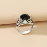 Ethnic Style Round Alloy Inlay Artificial Gemstones Rings 1 Piece main image 2