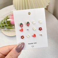 Koreanische Mode Blumenschleife 6 Paar Ohrringe Set Neue Perlenohrringe sku image 24
