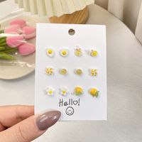 Koreanische Mode Blumenschleife 6 Paar Ohrringe Set Neue Perlenohrringe sku image 49