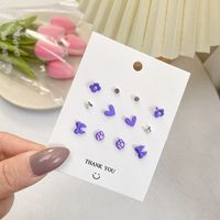 Koreanische Mode Blumenschleife 6 Paar Ohrringe Set Neue Perlenohrringe sku image 15