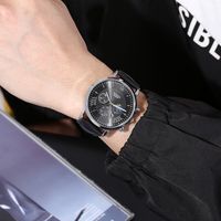 Men's Watch Fashion Casual Pu Strap Sports Quartz Watch Set With Calendar main image 5