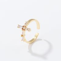 Fashion New Copper-plated Gold Micro Inlaid Zircon Open Ring Women's Accessories main image 5