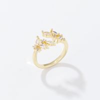 Fashion New Copper-plated Gold Micro Inlaid Zircon Open Ring Women's Accessories main image 6