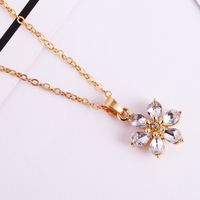 Fashion Elegant Ornament Crystal Flowers Shape Earrings And Necklace Set main image 2