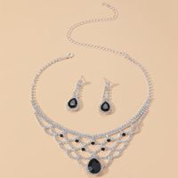 Fashion Woven Rhinestone Clavicle Bridal Jewelry Necklace And Earrings Set main image 3