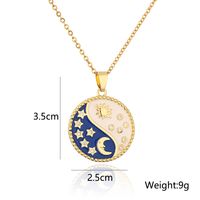 Mode De Cuivre 18k Or Gouttes Zircon Soleil Lune Pendentif Clavicule Chaîne main image 4