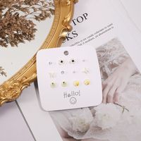 Koreanische Mode Blumenschleife 6 Paar Ohrringe Set Neue Perlenohrringe sku image 20