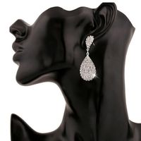 Fashion Ornament Welding Rhinestone Inlaid Water Drop Pendant Ear Studs main image 2