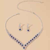 Fashion Colorful Jewelry Dress Accessories Simple Crystal Necklace Set main image 3