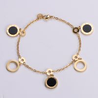 Fashion Stainless Steel Roman Round Shaped Pendant Bracelet main image 2