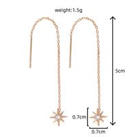 Fashion Women's New Snowflake Pendant Ear Line Inlaid Zircon Long Tassel Copper Earrings main image 6