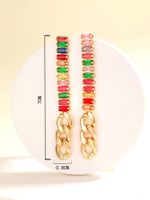 Fashionsimple Copper Plating 18k Gold Color Zircon Metal Chain Tassel Earrings sku image 1