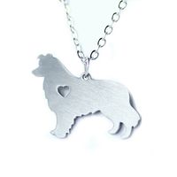304 Stainless Steel Cute Slice Polishing Animal Dog Necklace Titanium Steel Necklace sku image 2
