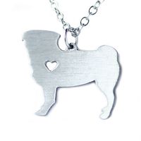304 Stainless Steel Cute Slice Polishing Animal Dog Necklace Titanium Steel Necklace sku image 3