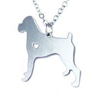 304 Stainless Steel Cute Slice Polishing Animal Dog Necklace Titanium Steel Necklace sku image 4